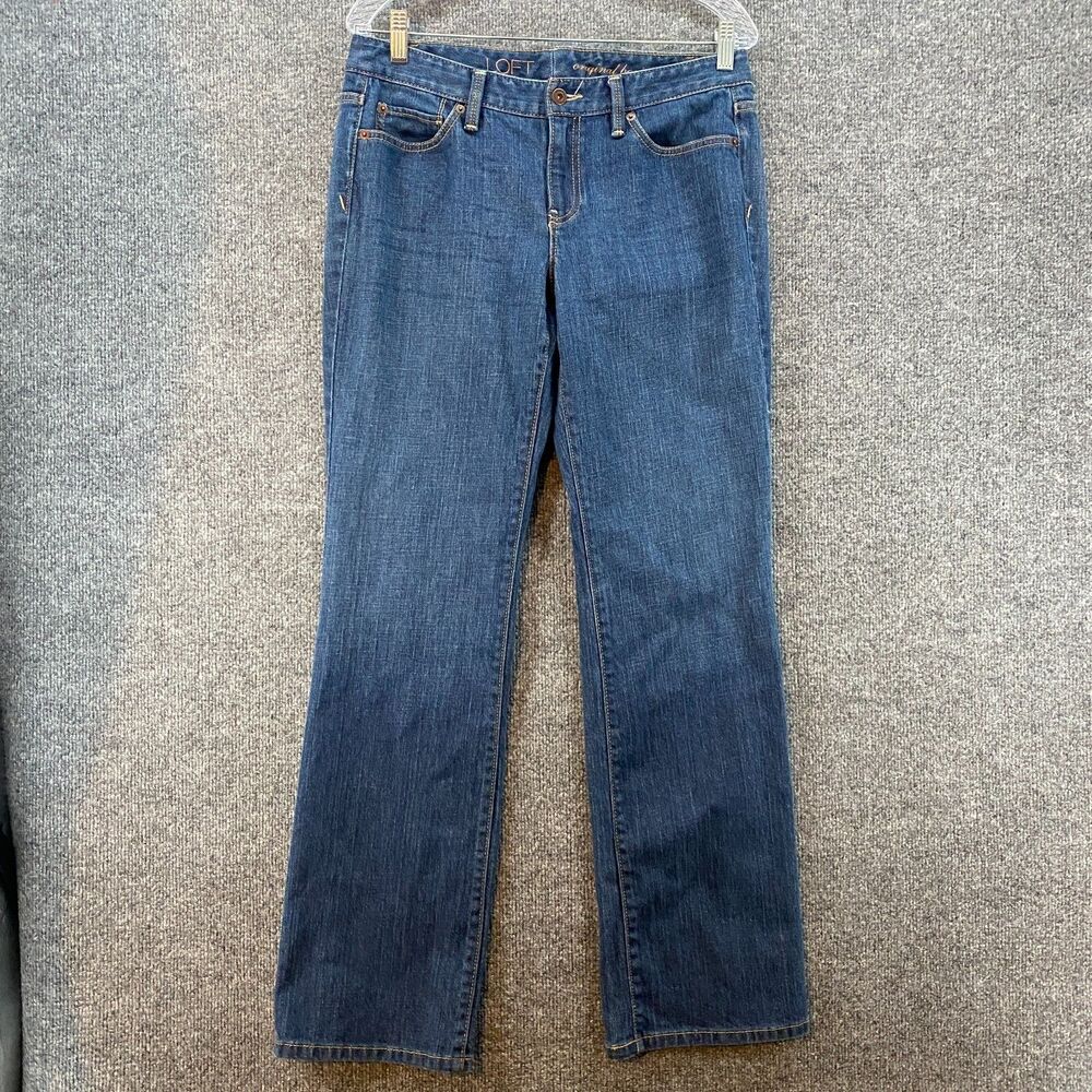 Ann Taylor Loft Jeans Womens 8 Blue Bootcut Mid Rise Stretch Denim Ladies Casual